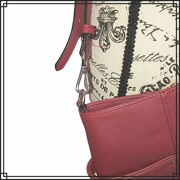 Dana Buchman Red Leather Shoulder Bag w/Chain Straps - Picture 6 of 10